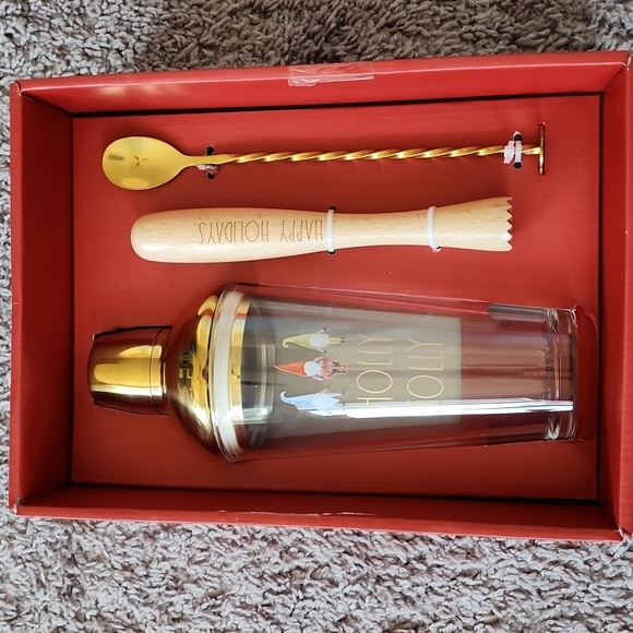 Rae Dunn Other - Rae Dunn Holly Jolly cocktail shaker set
